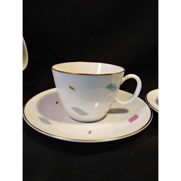 SALE 16Pc. Johann Haviland Coup Tea Set Pastel on White Gold Trim - Picture 7 of 15